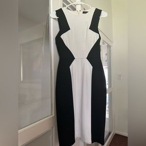 BCBG MAXAZRIA black and white dress